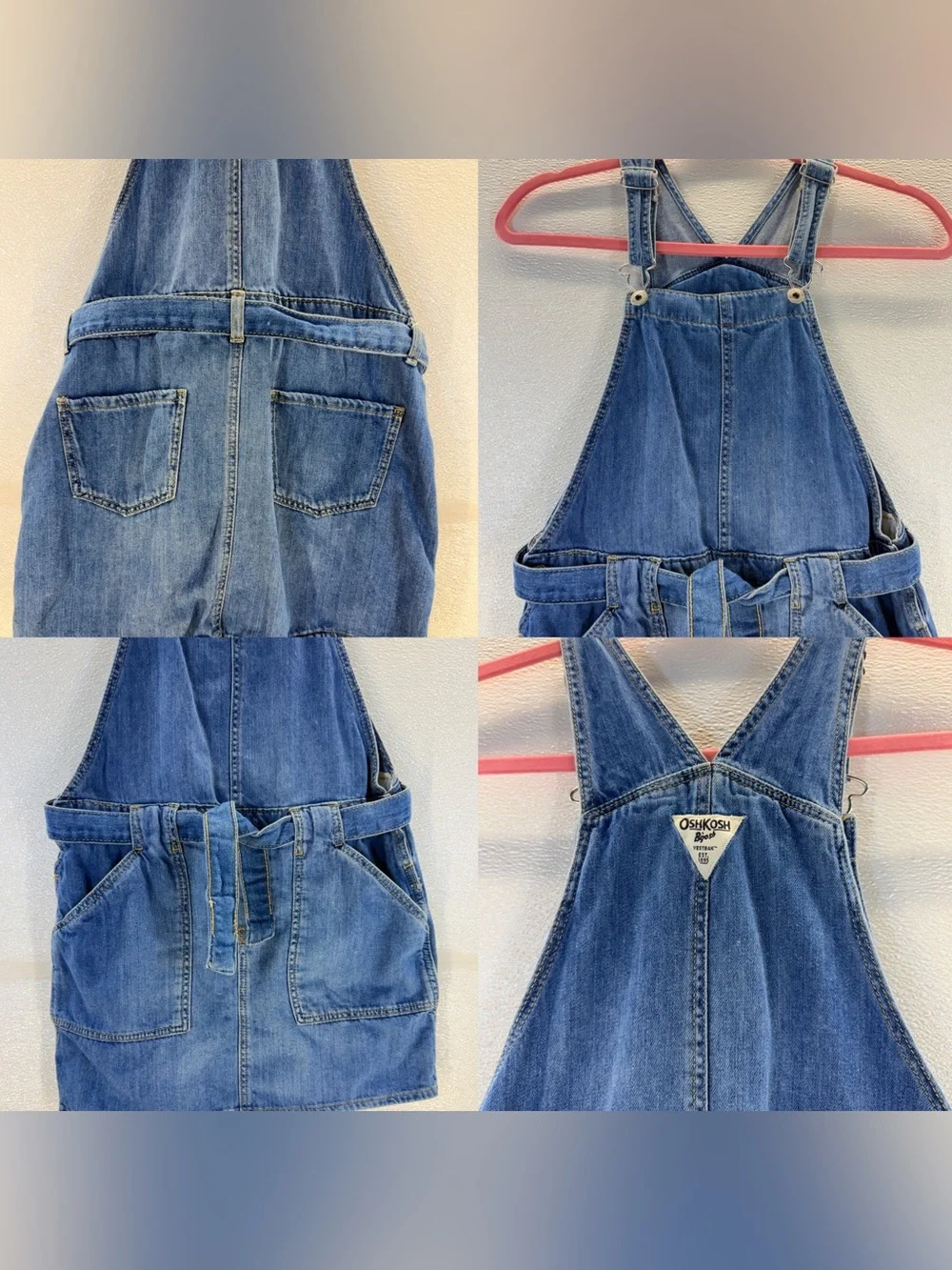 OshKosh B’gosh Girls Denim‎ Overall Jumper Dress Size 12/12A Blue Jean